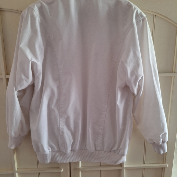 Vintage white jacket Country Concepts Banded Hem 80s Bomber Style Medium - Picture 11 of 16